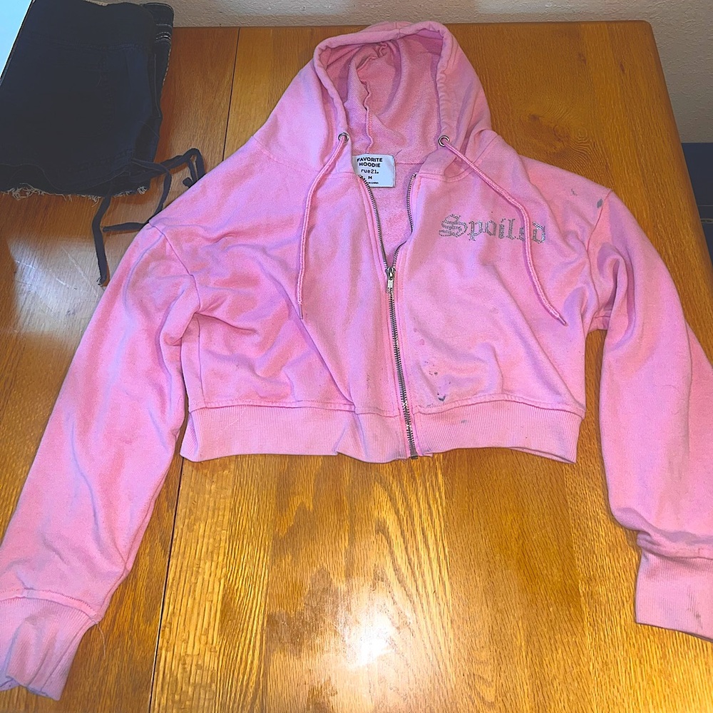Medium Rue 21 pink “spoiled” crop jacket